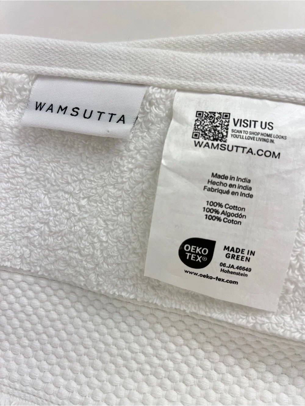 Wamsutta Bath Towel Set White Plush Cotton Absorbent Premium Zero Twist 8 Pc NEW